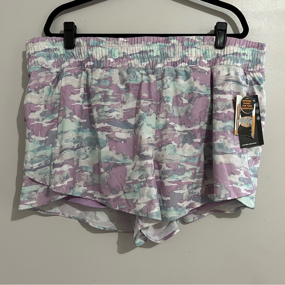 NEW Avia Purple and White Camouflage Bike Liner Shorts plus size XXXL 22 Women’s